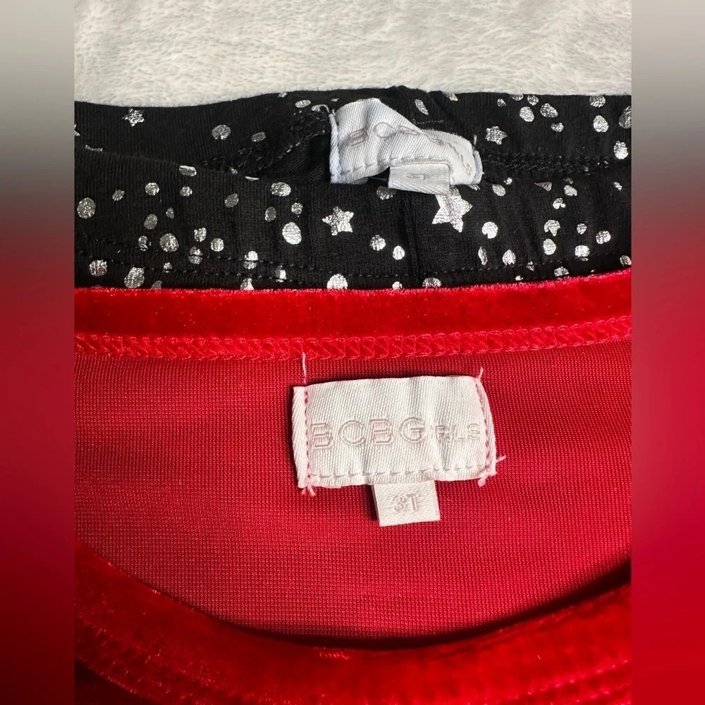 BCBG Girls' Red Velvet 2 Piece outfit Leggings Velvet Set Outfit Pick Size